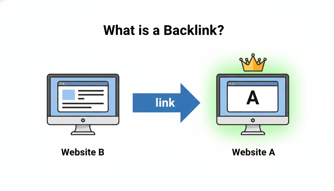 Visual explanation of how backlinks function in SEO